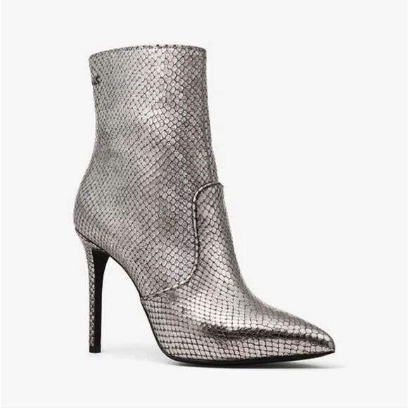 Michael Kors Blaine Metallic Embossed LeatherAnkle Boot - Picture 5 of 9